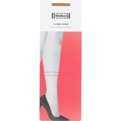 Wolford Sheer Knee High Socks In Neutral