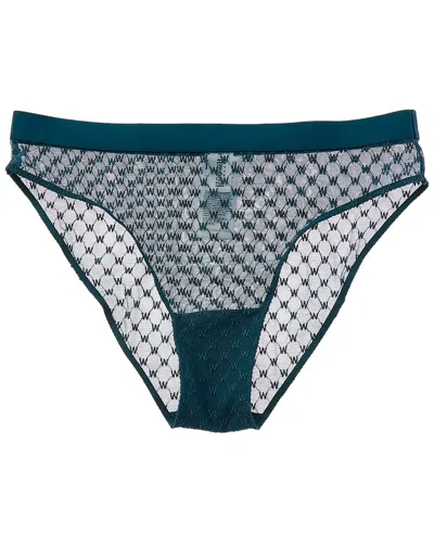 Wolford Sheer Logo Brief In Green