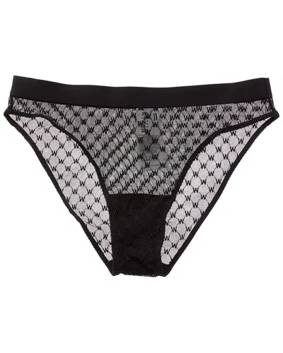 Wolford Sheer Logo Brief In Black