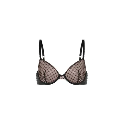 Wolford Sheer Logo Full Cup Bra In Black