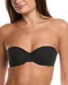 Wolford Sheer Opaque Spacer Convertible Bandeau Bra In Black