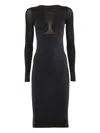Wolford Sheer-panelled Long-sleeve Dress In Black