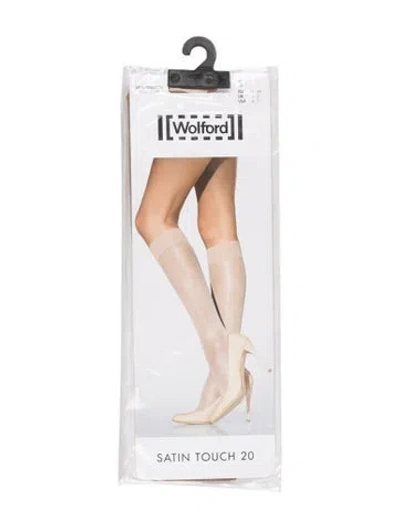 Pre-owned Wolford Sheer Tights. W/tags In Silver