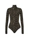 Wolford Shimmering Python Bodysuit In Gray