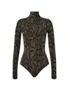 Wolford Shimmering Python Bodysuit In Green