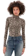 Wolford Shimmering Python Thong Bodysuit Desert Python In Desert Python