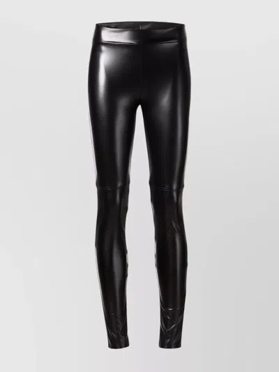 Wolford Shiny Leggings With Elastic Waistband And Seam Detailing In Black