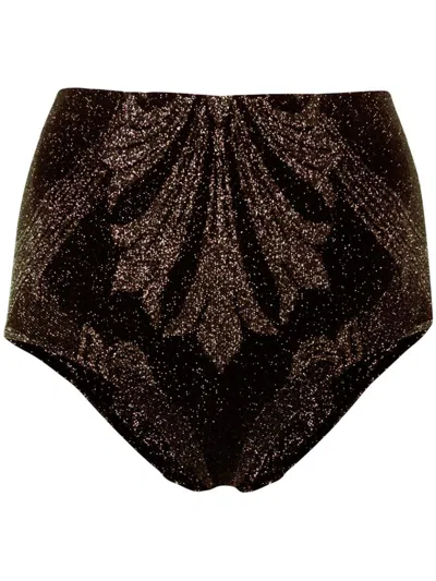 Wolford Short Shorts With Lurex Jacquard Effect In Black