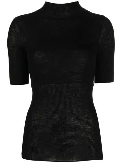 Wolford Short-sleeve Jumper In Black