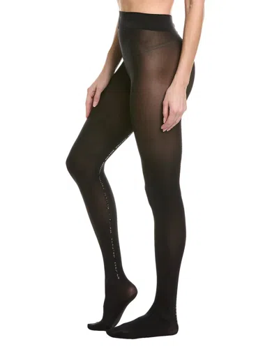 Wolford Silver Logo Tights In Black