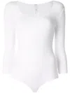 Wolford Basic Long Sleeve Scoop Neck Body In White