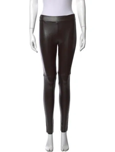 Pre-owned Wolford Skinny Leg Pants In Brown