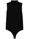 Wolford Fitted Turtleneck Bodysuit With Seamless Circular Knit In Black