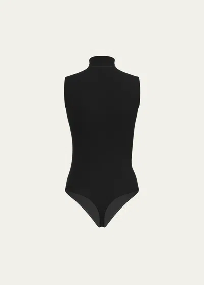 WOLFORD SLEEVELESS MOCK-NECK STRING BODYSUIT