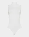 Wolford Sleeveless Mock-neck String Bodysuit In White