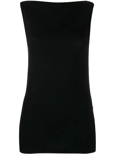 Wolford Sleeveless Boat Neck Top In Black