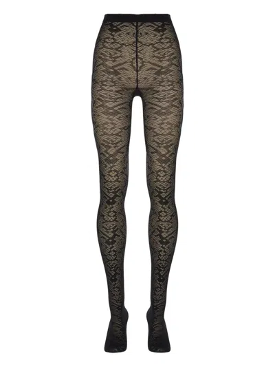 Wolford Snake-jacquard Tights In Black