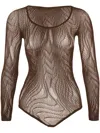 Wolford Body Aus Spitze In Brown