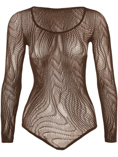 Wolford Body Aus Spitze In Brown