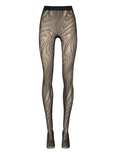 Wolford Snake Net Tights In 黑色