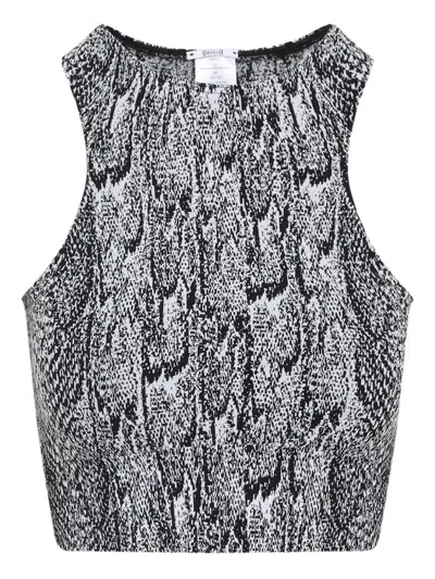 WOLFORD SNAKESKIN-PRINT HALTER-NECK TOP