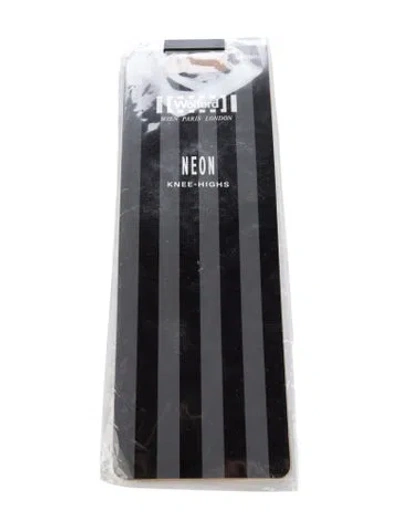 Pre-owned Wolford Solid Sheer Knee-high Tights In Neutral