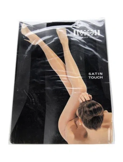 Pre-owned Wolford Solid Sheer Tights In Black