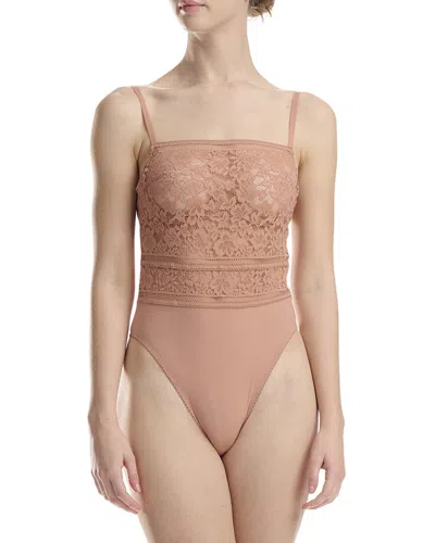 Wolford Straight Laced Shaping Bodysuit In Brown