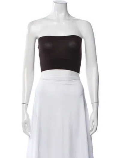 Pre-owned Wolford Strapless Crop Top W/ Tags In Black