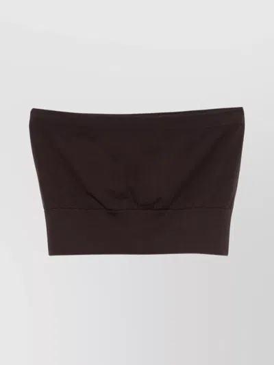 Wolford Strapless Cropped Seamless Stretch Top In Burgundy