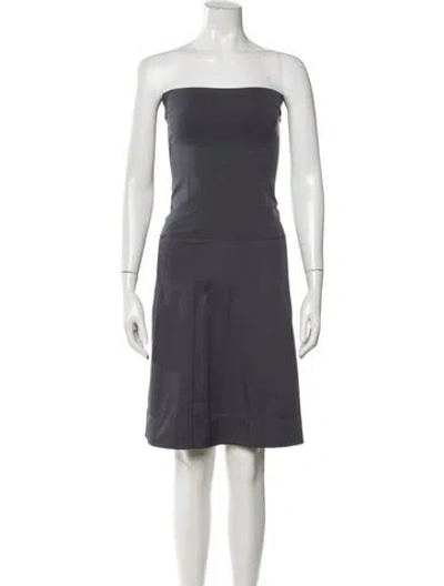 Pre-owned Wolford Strapless Knee-length Dress In Gray
