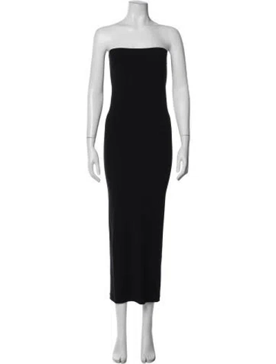 Pre-owned Wolford Strapless Long Dress In Black