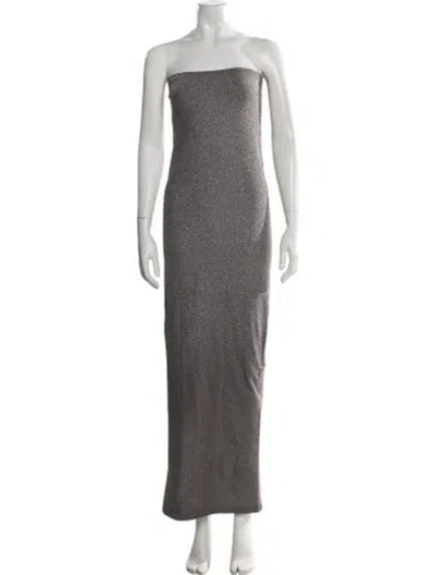 Pre-owned Wolford Strapless Long Dress In Gray