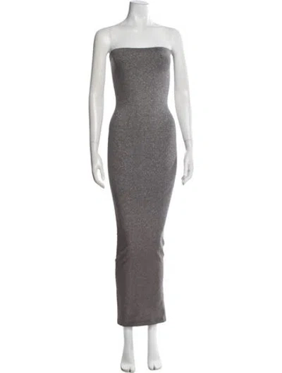 Pre-owned Wolford Strapless Long Dress In Gray