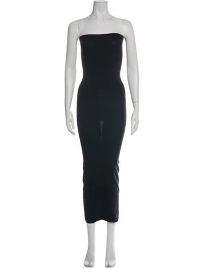 Pre-owned Wolford Strapless Long Dress In Green