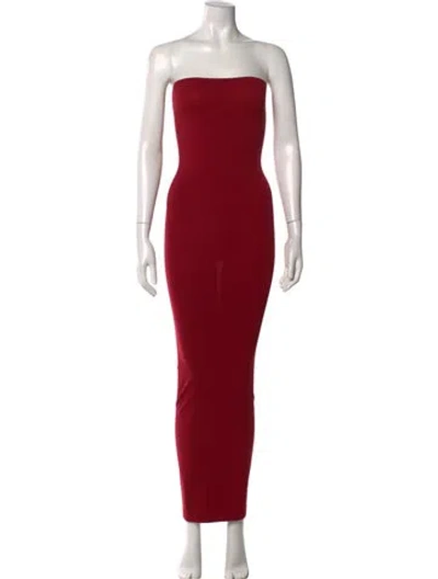 Pre-owned Wolford Strapless Long Dress W/ Tags In Red