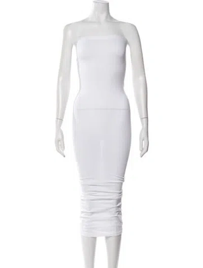 Pre-owned Wolford Strapless Long Dress W/ Tags In White