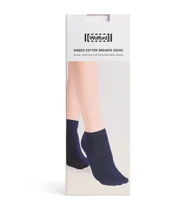 Wolford Stretch-cotton Ribbed Sneaker Socks In White