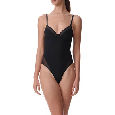 Wolford Stretchy Nylon Bodysuit In Black