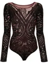 Wolford X Etro Paisley Tattoo Body In Brown