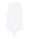 Wolford High Neck Sleeveless Jersey Bodysuit In White