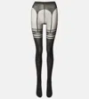 Wolford Suspender-patterned Tights In Black