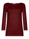 Wolford Fitted Knitwear Boat Neckline In Burgundy