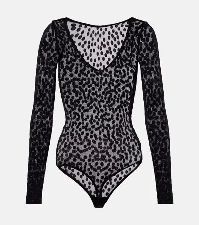 Wolford Sweet Dots Bodysuit In Black