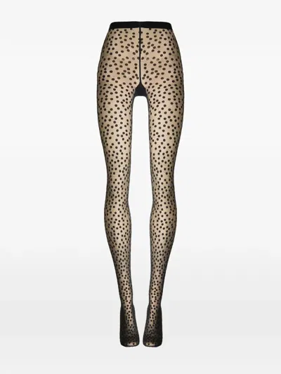 Wolford Sweet Dots Tights In Brown