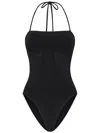 Wolford Halter-neck Mesh Swimsuit In Black
