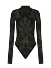 Wolford X Etro Metallic Jacquard Bodysuit In Black