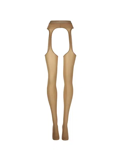Wolford Synergy 40 Cut-out Tights In Brown