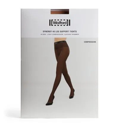Wolford Synergy 40 Leg Support Tights In Beige