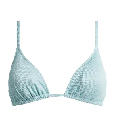 Wolford Textured Triangle Bikini Top In Blue